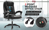 La Bella Black Massage Vibration Ergonomic Executive Office Chair - Front View