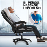 La Bella Black Massage Vibration Ergonomic Executive Office Chair - Side View