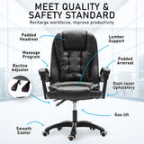 La Bella Black Massage Vibration Ergonomic Executive Office Chair - 45-Degree Angle