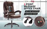 La Bella Espresso Massage Vibration Ergonomic Executive Office Chair - Front View