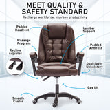 La Bella Espresso Massage Vibration Ergonomic Executive Office Chair - 45-Degree Angle