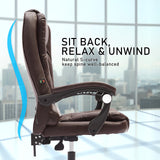 La Bella Espresso Massage Vibration Ergonomic Executive Office Chair - Rear View