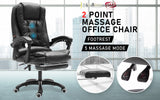 La Bella Black Massage Footrest Ergonomic Executive Office Chair - Front View
