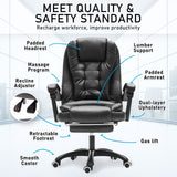 La Bella Black Massage Footrest Ergonomic Executive Office Chair - 45-Degree Angle