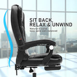 La Bella Black Massage Footrest Ergonomic Executive Office Chair - Rear View
