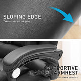 La Bella Black Massage Footrest Ergonomic Executive Office Chair - Low Angle