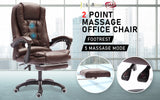 La Bella Espresso Massage Footrest Ergonomic Executive Office Chair - Front View