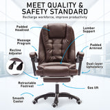 La Bella Espresso Massage Footrest Ergonomic Executive Office Chair - 45-Degree Angle