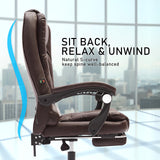 La Bella Espresso Massage Footrest Ergonomic Executive Office Chair - Rear View