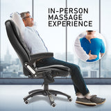 La Bella Black Massage 8 Point Vibration Heated Ergonomic Executive Office Chair - Side View