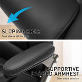 La Bella Black Massage 8 Point Vibration Heated Ergonomic Executive Office Chair - Low Angle