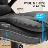 La Bella Black Massage 8 Point Vibration Heated Ergonomic Executive Office Chair - Extra Image