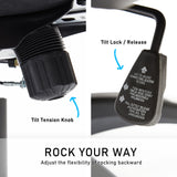 La Bella Black Massage 8 Point Vibration Heated Ergonomic Executive Office Chair - Extra Image