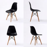 2X Retro Dining Cafe Chair DSW BLACK - Side View