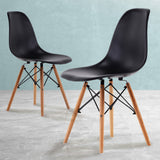 2X Retro Dining Cafe Chair DSW BLACK - Extra Image