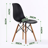 2X Retro Dining Cafe Chair DSW BLACK - Extra Image
