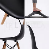 4X Retro Dining Cafe Chair DSW BLACK - Top-Down View