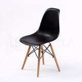 4X Retro Dining Cafe Chair DSW BLACK - Low Angle