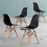 4X Retro Dining Cafe Chair DSW BLACK - Extra Image