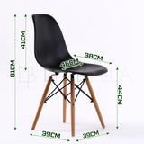 4X Retro Dining Cafe Chair DSW BLACK - Extra Image