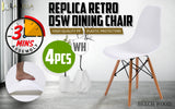 4X Retro Dining Cafe Chair DSW WHITE - Front View