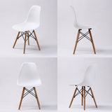 4X Retro Dining Cafe Chair DSW WHITE - Side View