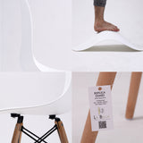 4X Retro Dining Cafe Chair DSW WHITE - 45-Degree Angle
