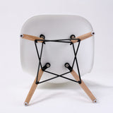 4X Retro Dining Cafe Chair DSW WHITE - Close-Up Angle