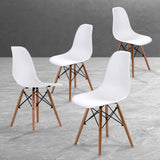4X Retro Dining Cafe Chair DSW WHITE - Extra Image