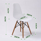4X Retro Dining Cafe Chair DSW WHITE - Extra Image