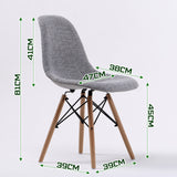 2X Retro Dining Cafe Chair DSW GREY - Extra Image