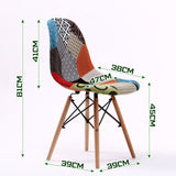 4X Retro Dining Cafe Chair DSW MULTI COLOUR - Extra Image