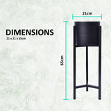 Plant Stand 65cm Planter Shelf Rack Display Steel 1 Tier BLACK - Extra Image