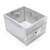 Bedside Table Drawer Vintage Side Table Storage Cabinet VALERIE GREY - Low Angle