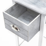 2X Bedside Table Drawer Vintage Side Table Storage Cabinet VALERIE GREY - 45-Degree Angle