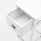 2X Bedside Table Drawer Vintage Side Table Storage Cabinet Bedroom VALERIE WHITE - 45-Degree Angle