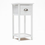 2X Bedside Table Drawer Vintage Side Table Storage Cabinet Bedroom VALERIE WHITE