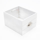 2X Bedside Table Drawer Vintage Side Table Storage Cabinet Bedroom VALERIE WHITE - Low Angle