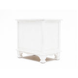 Bedside Table 2 Drawer Vintage Side Table Storage Cabinet Bedroom LYDIA WHITE - Close-Up Angle