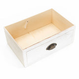 Bedside Table 2 Drawer Vintage Side Table Storage Cabinet Bedroom LYDIA WHITE - Low Angle