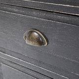 Bedside Table 3 Drawer Vintage Side Table Storage Cabinet Bedroom CLARA BLACK - 45-Degree Angle