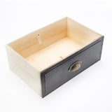 2X Bedside Table 3 Drawer Vintage Side Table Storage Cabinet Bedroom CLARA BLACK - Low Angle