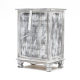 2X Bedside Table 3 Drawer Vintage Side Table Storage Cabinet Bedroom CLARA GREY - Rear View