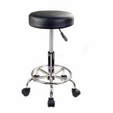 2X Swivel Salon Barber Stool Chair Round Type BLACK - Side View
