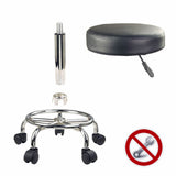 2X Swivel Salon Barber Stool Chair Round Type BLACK - Low Angle