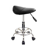 2X Swivel Salon Barber Stool Chair Saddle Type BLACK - Front View