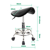 4X Swivel Salon Barber Stool Chair Saddle Type BLACK - Extra Image