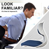 2X Slender Chair Posture Correction Seat Floor Lounge Padded Stackable BLUE - Side View