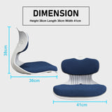 2X Slender Chair Posture Correction Seat Floor Lounge Padded Stackable BLUE - Extra Image