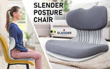 2X Slender Chair Posture Correction Seat Floor Lounge Padded Stackable GREY - Front View
